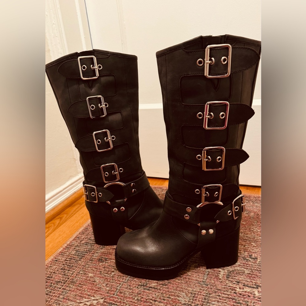 Free People Buckle Moto Boots size 7